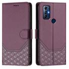 For Motorola Moto G Play 2022 Honeycomb Embossing RFID Leather Phone Case(Violet) - 2