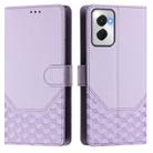 For Motorola Moto G Power 5G 2024 Honeycomb Embossing RFID Leather Phone Case(Light Purple) - 2