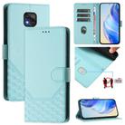 For Motorola Moto G Power 2021 Honeycomb Embossing RFID Leather Phone Case(Mint Green) - 1