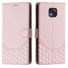 For Motorola Moto G Power 2021 Honeycomb Embossing RFID Leather Phone Case(Pink) - 2