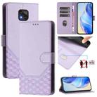 For Motorola Moto G Power 2021 Honeycomb Embossing RFID Leather Phone Case(Light Purple) - 1