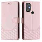 For Motorola Moto G Power 2022 Honeycomb Embossing RFID Leather Phone Case(Pink) - 2