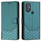 For Motorola Moto G Power 2022 Honeycomb Embossing RFID Leather Phone Case(Peacock Green) - 2