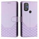 For Motorola Moto G Power 2022 Honeycomb Embossing RFID Leather Phone Case(Light Purple) - 2