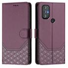 For Motorola Moto G Power 2022 Honeycomb Embossing RFID Leather Phone Case(Violet) - 2