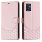 For Motorola Moto G Power 2023 5G Honeycomb Embossing RFID Leather Phone Case(Pink) - 2