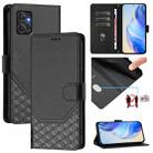 For Motorola Moto G Power 2023 5G Honeycomb Embossing RFID Leather Phone Case(Black) - 1