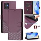 For Motorola Moto G Power 2023 5G Honeycomb Embossing RFID Leather Phone Case(Violet) - 1