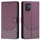 For Motorola Moto G Power 2023 5G Honeycomb Embossing RFID Leather Phone Case(Violet) - 2