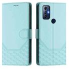 For Motorola Moto G Pure 2021/ G Play 2023 Honeycomb Embossing RFID Leather Phone Case(Mint Green) - 2