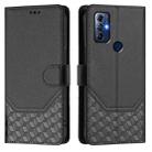 For Motorola Moto G Pure 2021/ G Play 2023 Honeycomb Embossing RFID Leather Phone Case(Black) - 2