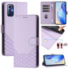 For Motorola Moto G Pure 2021/ G Play 2023 Honeycomb Embossing RFID Leather Phone Case(Light Purple) - 1