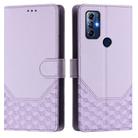 For Motorola Moto G Pure 2021/ G Play 2023 Honeycomb Embossing RFID Leather Phone Case(Light Purple) - 2