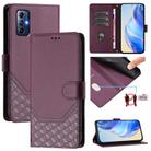 For Motorola Moto G Pure 2021/ G Play 2023 Honeycomb Embossing RFID Leather Phone Case(Violet) - 1