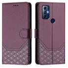 For Motorola Moto G Pure 2021/ G Play 2023 Honeycomb Embossing RFID Leather Phone Case(Violet) - 2