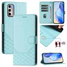 For Motorola Moto G Stylus 4G 2022 Honeycomb Embossing RFID Leather Phone Case(Mint Green) - 1