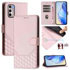 For Motorola Moto G Stylus 4G 2022 Honeycomb Embossing RFID Leather Phone Case(Pink) - 1