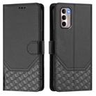 For Motorola Moto G Stylus 4G 2022 Honeycomb Embossing RFID Leather Phone Case(Black) - 2