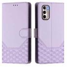 For Motorola Moto G Stylus 4G 2022 Honeycomb Embossing RFID Leather Phone Case(Light Purple) - 2