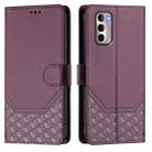 For Motorola Moto G Stylus 4G 2022 Honeycomb Embossing RFID Leather Phone Case(Violet) - 2