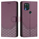 For Motorola Moto G Stylus 5G 2021 Honeycomb Embossing RFID Leather Phone Case(Violet) - 2