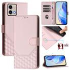 For Motorola Moto G Stylus 5G 2023 Honeycomb Embossing RFID Leather Phone Case(Pink) - 1