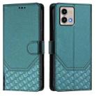 For Motorola Moto G Stylus 5G 2023 Honeycomb Embossing RFID Leather Phone Case(Peacock Green) - 2