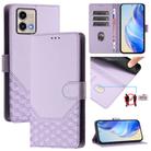 For Motorola Moto G Stylus 5G 2023 Honeycomb Embossing RFID Leather Phone Case(Light Purple) - 1