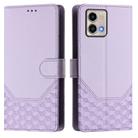 For Motorola Moto G Stylus 5G 2023 Honeycomb Embossing RFID Leather Phone Case(Light Purple) - 2