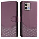 For Motorola Moto G Stylus 5G 2023 Honeycomb Embossing RFID Leather Phone Case(Violet) - 2