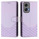 For Motorola Moto G Stylus 5G 2024 Honeycomb Embossing RFID Leather Phone Case(Light Purple) - 2