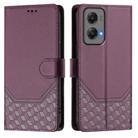 For Motorola Moto G Stylus 5G 2024 Honeycomb Embossing RFID Leather Phone Case(Violet) - 2