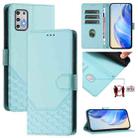 For Motorola Moto G Stylus 2021 4G Honeycomb Embossing RFID Leather Phone Case(Mint Green) - 1