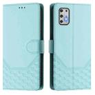 For Motorola Moto G Stylus 2021 4G Honeycomb Embossing RFID Leather Phone Case(Mint Green) - 2