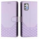 For Motorola Moto G Stylus 2021 4G Honeycomb Embossing RFID Leather Phone Case(Light Purple) - 2