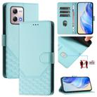 For Motorola Moto G Stylus 2023 4G Honeycomb Embossing RFID Leather Phone Case(Mint Green) - 1