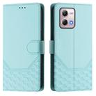 For Motorola Moto G Stylus 2023 4G Honeycomb Embossing RFID Leather Phone Case(Mint Green) - 2