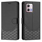 For Motorola Moto G Stylus 2023 4G Honeycomb Embossing RFID Leather Phone Case(Black) - 2