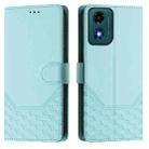 For Motorola Moto G24 4G / G04 4G Oversea Honeycomb Embossing RFID Leather Phone Case(Mint Green) - 2