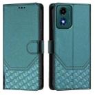 For Motorola Moto G24 4G / G04 4G Oversea Honeycomb Embossing RFID Leather Phone Case(Peacock Green) - 2