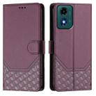 For Motorola Moto G24 4G / G04 4G Oversea Honeycomb Embossing RFID Leather Phone Case(Violet) - 2