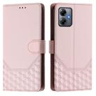 For Motorola Moto G14 4G / G54 5G Honeycomb Embossing RFID Leather Phone Case(Pink) - 2