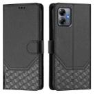 For Motorola Moto G14 4G / G54 5G Honeycomb Embossing RFID Leather Phone Case(Black) - 2
