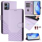 For Motorola Moto G14 4G / G54 5G Honeycomb Embossing RFID Leather Phone Case(Light Purple) - 1