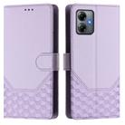 For Motorola Moto G14 4G / G54 5G Honeycomb Embossing RFID Leather Phone Case(Light Purple) - 2