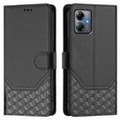 For Motorola Moto G54 Brazil / G54 5G EU Honeycomb Embossing RFID Leather Phone Case(Black) - 2