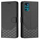 For Motorola Moto E32 India / G22 4G Honeycomb Embossing RFID Leather Phone Case(Black) - 2