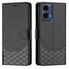 For Motorola Moto G24 Power 4G India Honeycomb Embossing RFID Leather Phone Case(Black) - 2