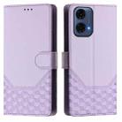 For Motorola Moto G24 Power 4G India Honeycomb Embossing RFID Leather Phone Case(Light Purple) - 2