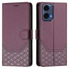 For Motorola Moto G24 Power 4G India Honeycomb Embossing RFID Leather Phone Case(Violet) - 2